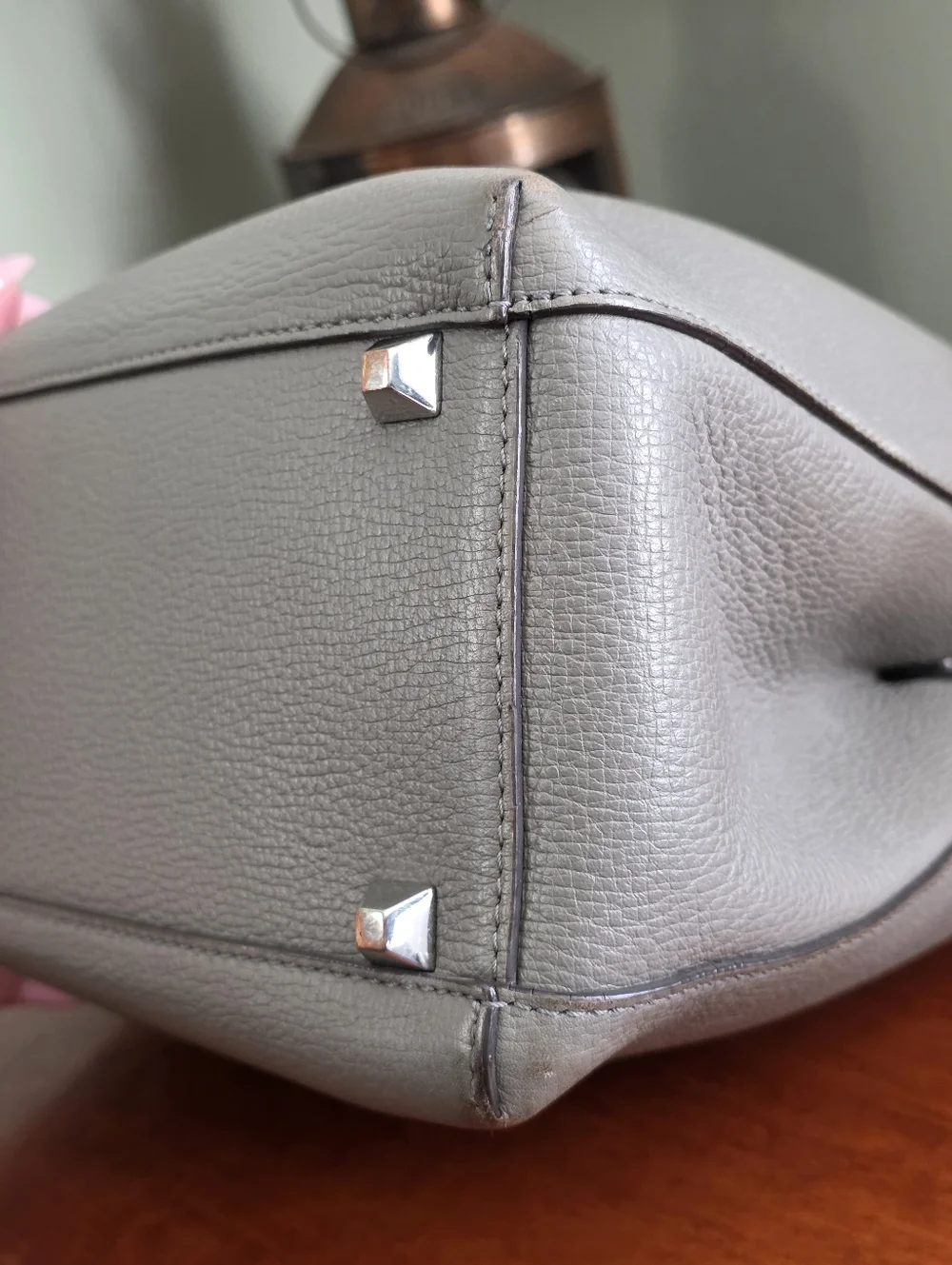 MCM Sarah Hobo Gray Pebbled Leather Shoulder Bag COA